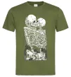 Чоловіча футболка Два скелета Оливковий фото