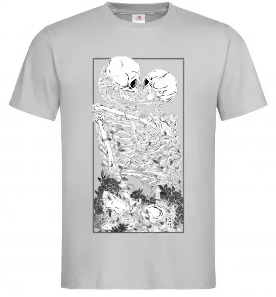 Чоловіча футболка Два скелета Сірий фото