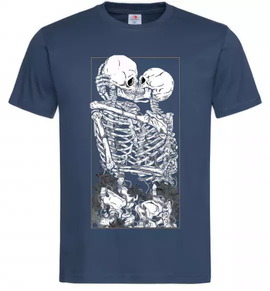 Чоловіча футболка Два скелета Темно-синій фото