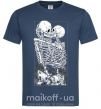 Чоловіча футболка Два скелета Темно-синій фото
