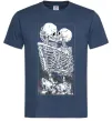 Чоловіча футболка Два скелета Темно-синій фото