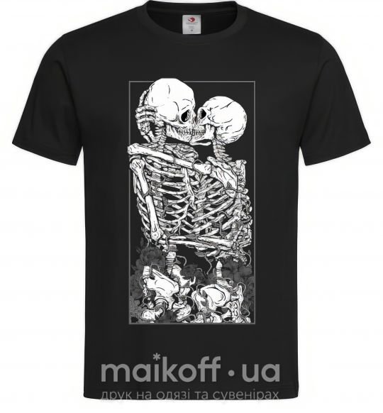Мужская футболка Два скелета Черный фото