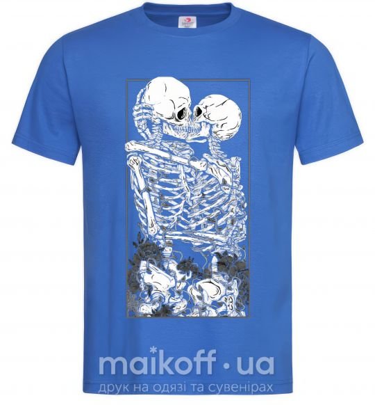 Мужская футболка Два скелета Ярко-синий фото
