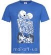 Чоловіча футболка Два скелета Яскраво-синій фото