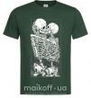 Чоловіча футболка Два скелета Темно-зелений фото