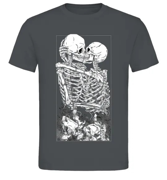 Чоловіча футболка Два скелета Графіт фото