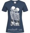 Жіноча футболка Два скелета Темно-синій фото
