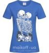 Жіноча футболка Два скелета Яскраво-синій фото