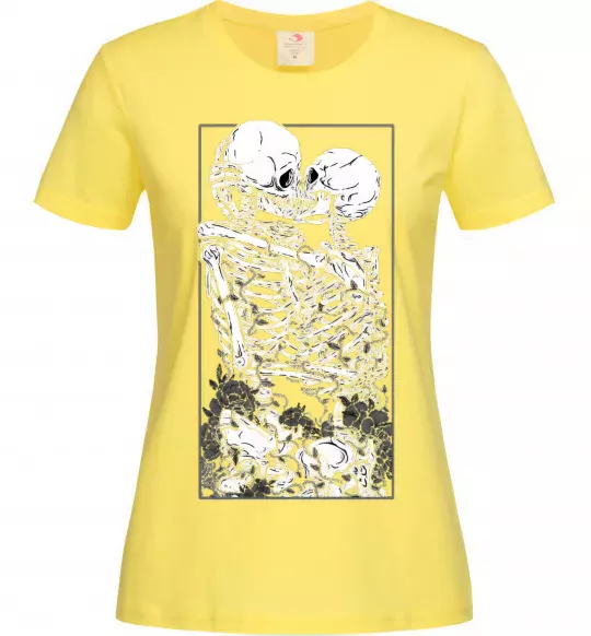Жіноча футболка Два скелета Лимонний фото