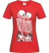 Жіноча футболка Два скелета Червоний Жіноча футболка Два скелета Червоний фото