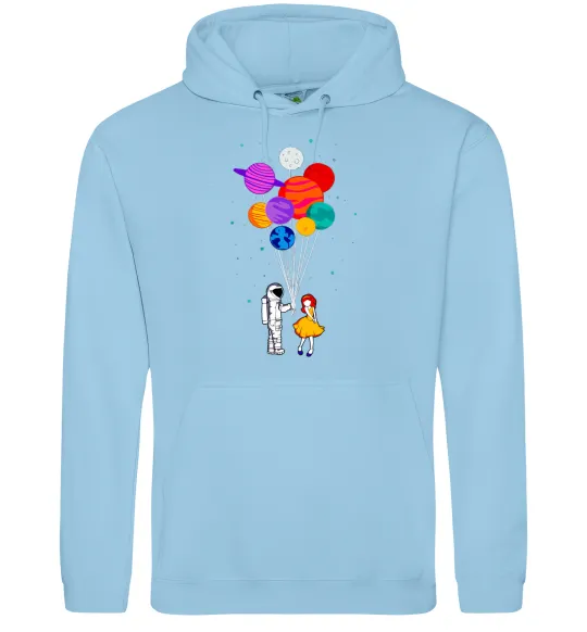 Жіноча толстовка (худі) Космонавт з кульками Блакитний фото