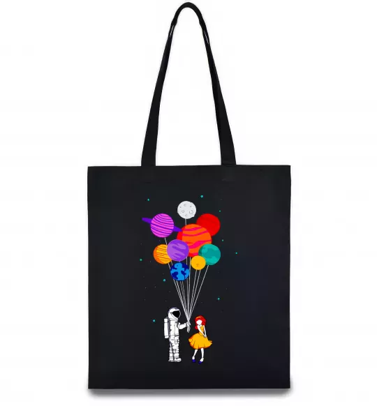 Эко-сумка Космонавт з кульками Черный фото