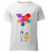 Чоловіча преміум футболка Космонавт з кульками Білий фото