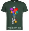 Мужская футболка Космонавт с шариками Темно-зеленый фото
