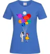Женская футболка Космонавт з кульками Ярко-синий фото