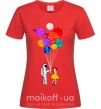 Жіноча футболка Космонавт с шариками Червоний фото