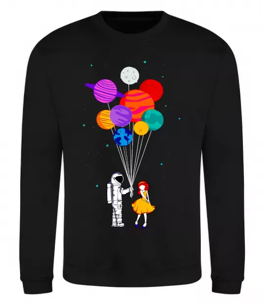 Світшот Космонавт з кульками Чорний фото