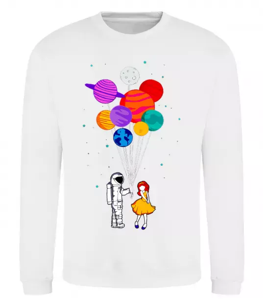 Світшот Космонавт з кульками Білий фото