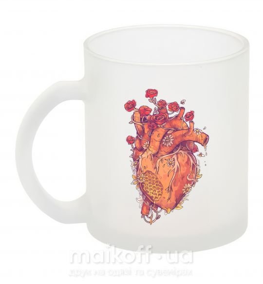 Чашка стеклянная Сердце цветы Фроузен фото