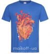 Мужская футболка Сердце цветы Ярко-синий фото