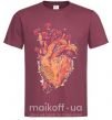 Мужская футболка Сердце цветы Бордовый фото