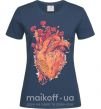 Жіноча футболка Сердце цветы Темно-синій фото