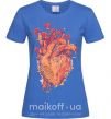 Женская футболка Сердце цветы Ярко-синий фото