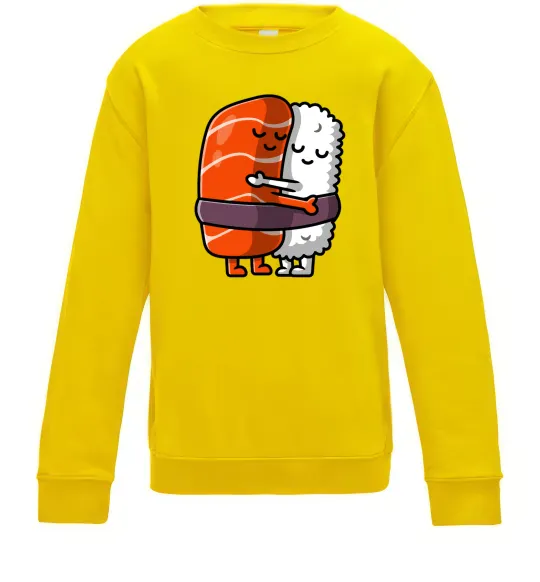 Детский Свитшот Суші обіймаються Солнечно желтый фото