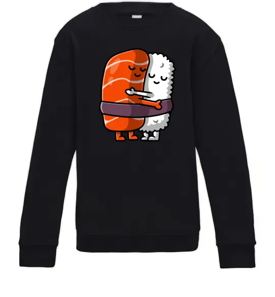 Детский Свитшот Суші обіймаються Черный фото