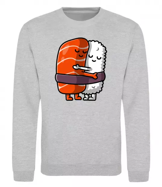 Світшот Суші обіймаються Сірий меланж фото