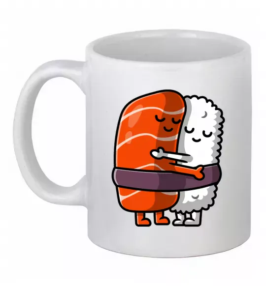 Чашка керамічна Суші обіймаються Білий фото