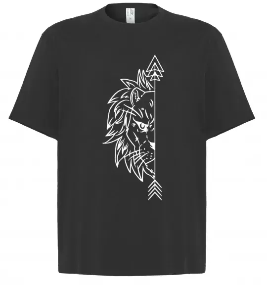 Футболка Оверсайз Лев парна Черный фото