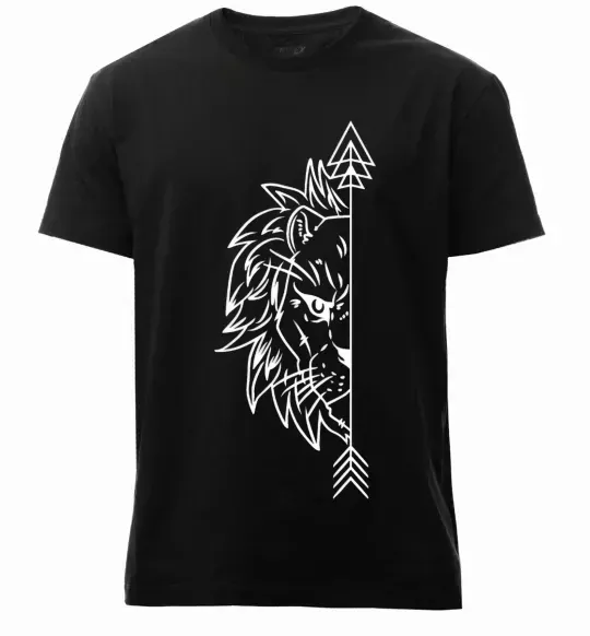 Мужская премиум футболка Лев парна Черный фото