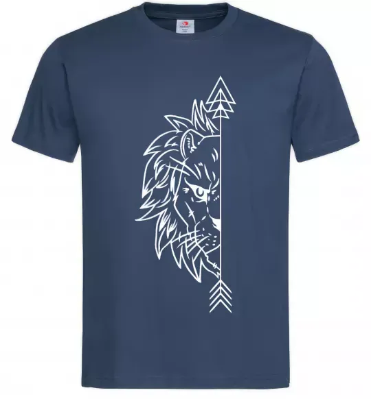 Мужская футболка Лев парна Темно-синий фото