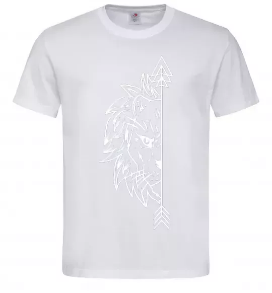 Мужская футболка Лев парна Белый фото