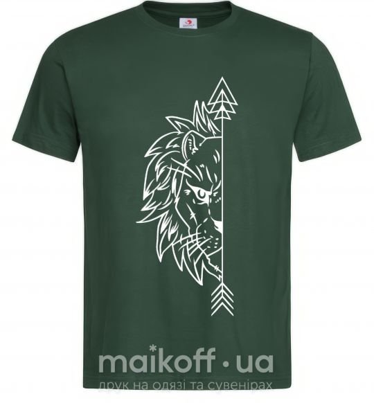 Мужская футболка Лев парная Темно-зеленый фото