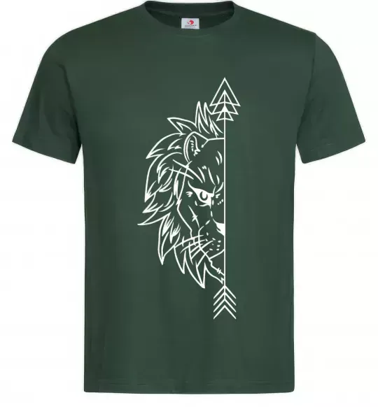 Мужская футболка Лев парна Темно-зеленый фото