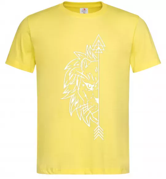 Мужская футболка Лев парна Лимонный фото