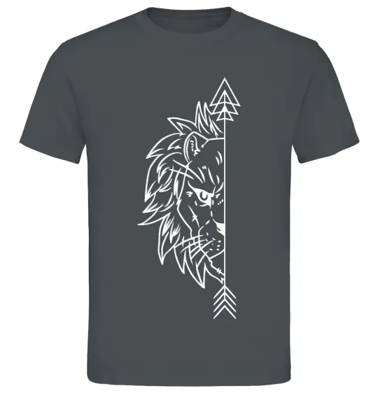 Мужская футболка Лев парна Графит фото