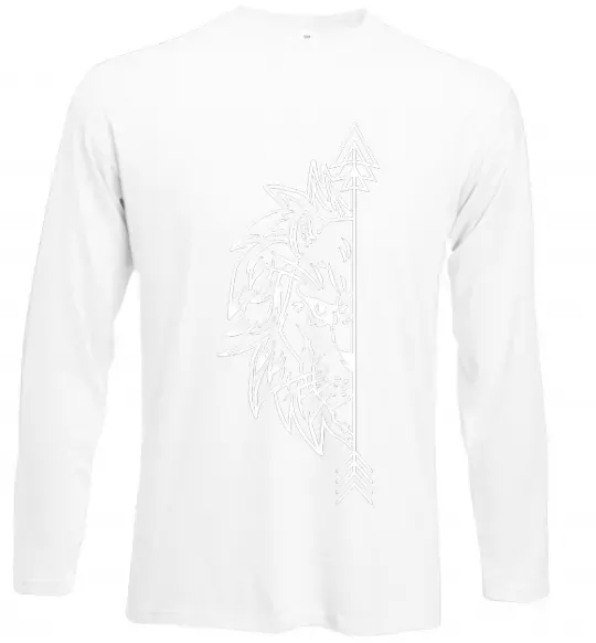 Лонгслив Лев парна Белый фото