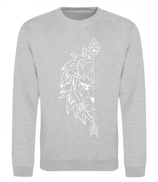 Свитшот Лев парна Серый меланж фото