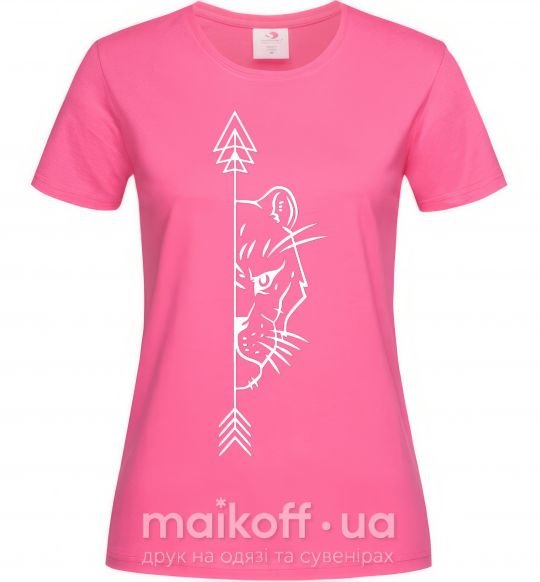 Женская футболка Львица парная Ярко-розовый фото