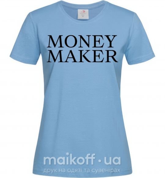 Жіноча футболка Money maker Блакитний фото