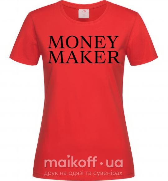 Женская футболка Money maker Красный фото