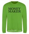 Світшот Money maker Лаймовий фото