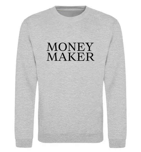 Свитшот Money maker Серый меланж фото