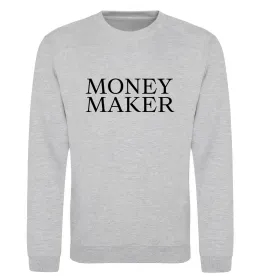 Свитшот Money maker Серый меланж фото