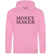 Мужская толстовка (худи) Money maker Розовый фото