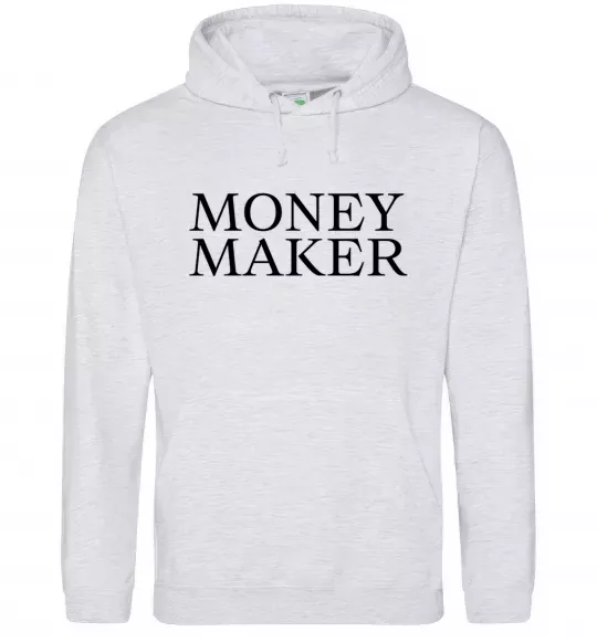 Мужская толстовка (худи) Money maker Серый меланж фото