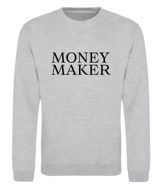 Свитшот Money maker Серый меланж фото